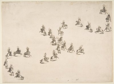 Vierundzwanzig Kavaliere bilden ein Doppel-S, 1652 von Stefano della Bella