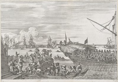 Abfahrt eines Galeerenschiffs im Hafen von Livorno (Serientitel: Hafen von Livorno) von Stefano della Bella