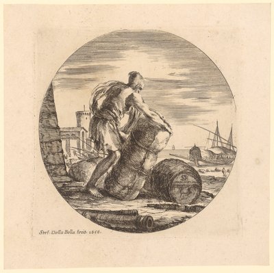 Zwangsarbeiter beim Transport von Waren von Stefano della Bella