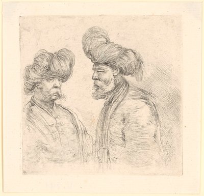 Zwei Türken mit Turban von Stefano della Bella