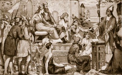 St. Augustinus predigt den Sachsen, 597, Illustration aus 