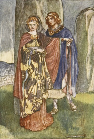 Cuchulain spricht mit Emer, Illustration aus 