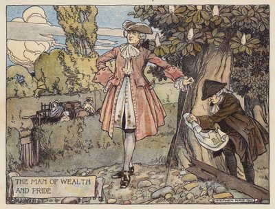 Illustration für Das verlassene Dorf von Oliver Goldsmith (Farblithografie) von Stephen Reid
