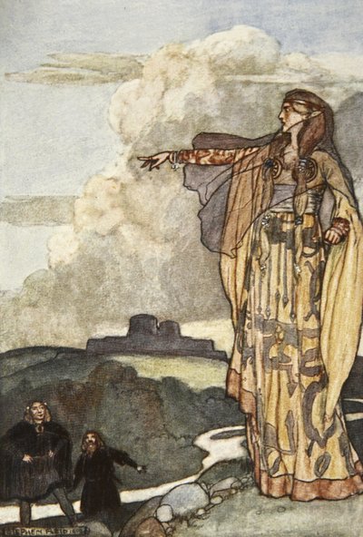 Macha verflucht die Männer von Ulster, Illustration aus 