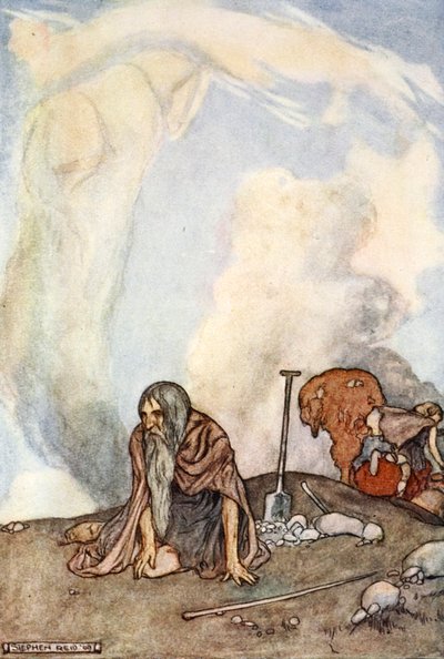 Das weiße Ross war vor ihren Augen wie ein Nebelkranz verschwunden, um 1910 von Stephen Reid