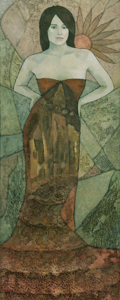 Elegante Frau in Stadtlandschaft von Steve Mitchell