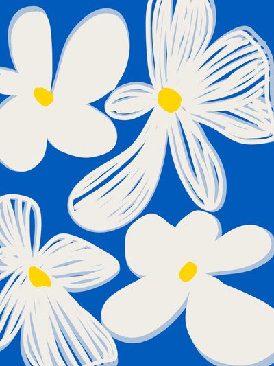 Fröhliche weiße Blüten von Studio Palette