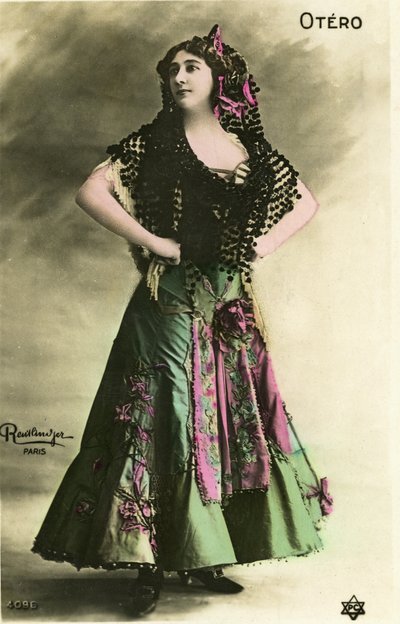 Die schöne Otero, Postkarte Anfang des 20. Jahrhunderts (Foto) von Studio Reutlinger