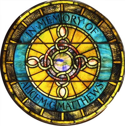 Rundes Bleiglasfenster von Tiffany Studios von Studios Tiffany