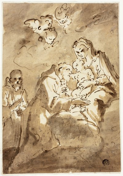 Madonna mit Kind, verehrt von Heiligem Franziskus von Style of Pietro Novelli