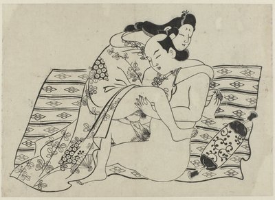 Erotische Darstellung (Hana ni Yosurukyo) von Sugimura Jihei (attributed to)