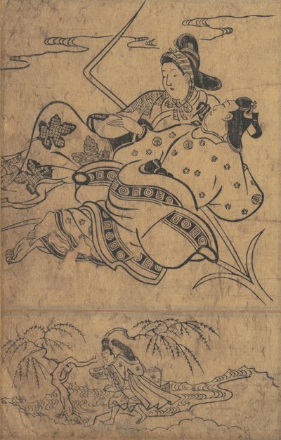 Am Rande des Flusses Akutagawa aus den Geschichten von Ise von Sugimura Jihei