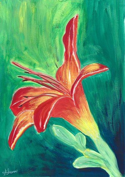 Lebhafte Orange Lilie von Sunet Theron