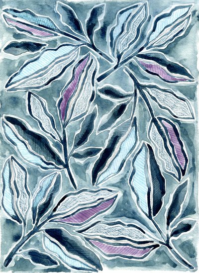 Gedämpfte botanische Blätter von Susan Black