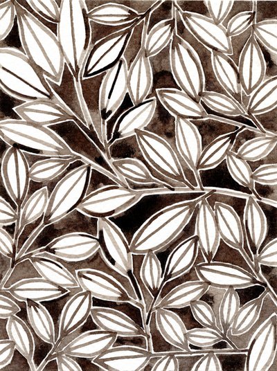 Sepia botanisches Muster von Susan Black