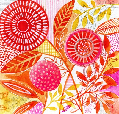 Lebendige abstrakte Blumen von Susan Black