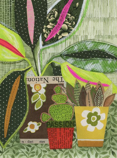 Lebendige Topfpflanzen-Collage von Susan Black