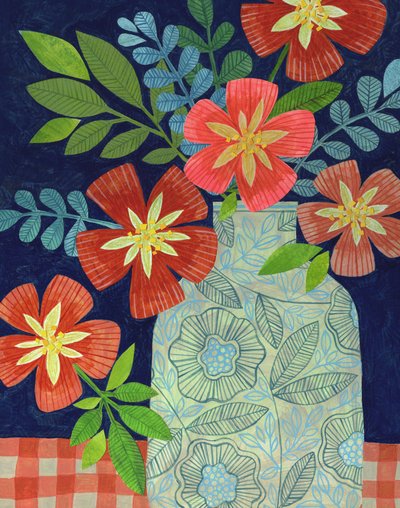 Lebhafte Vasenblumen von Susan Black