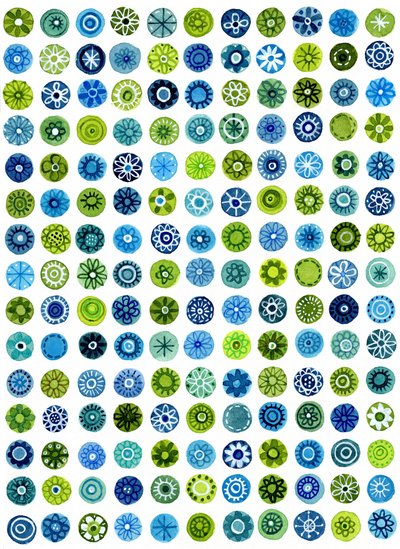 Aquarell Blumen Kreise von Susan Black
