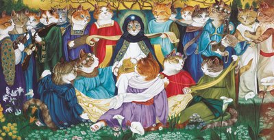Illustration aus Cats Galore! A Compendium of Cultured Cats (veröffentlicht 2015) von Susan Herbert