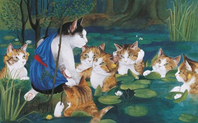 Illustration aus Cats Galore! A Compendium of Cultured Cats (veröffentlicht 2015) von Susan Herbert