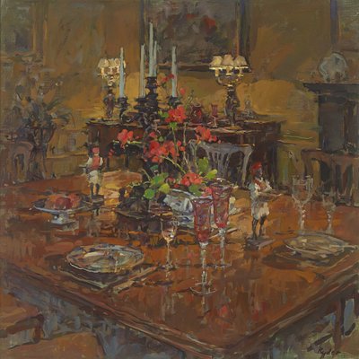 Esszimmer mit Geranien von Susan Ryder