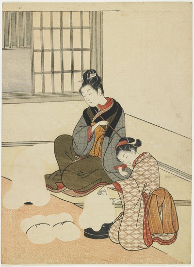 Abendschnee auf dem Seidentrockner, nach 1766 von Suzuki Harunobu