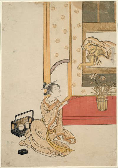 Daruma eine Zigarette geben von Suzuki Harunobu
