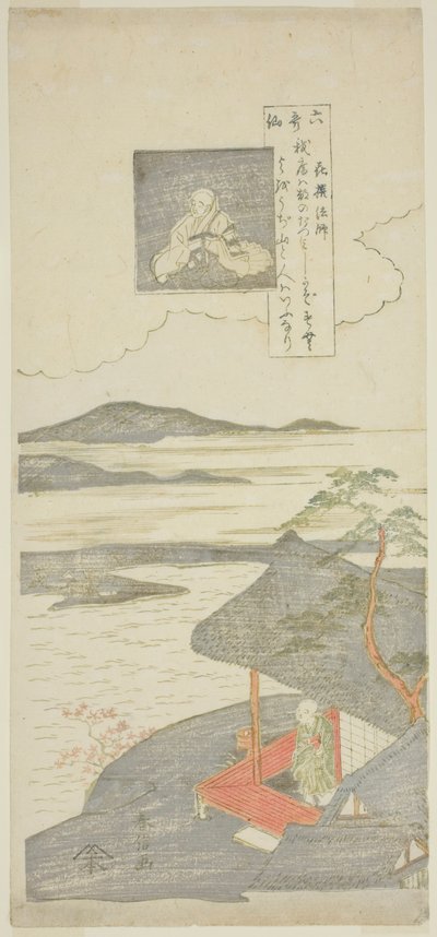Gedicht von Kisen Hoshi, aus der Serie "Sechs berühmte Dichter" von Suzuki Harunobu