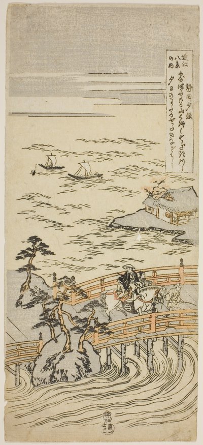 Abendrot bei Seta, aus der Serie "Acht Ansichten von Omi" von Suzuki Harunobu
