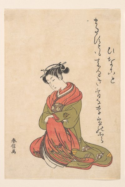 Die Kurtisane Itsuhata mit ihrer Pfeife von Suzuki Harunobu
