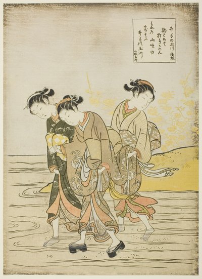 Der Juwelenfluss bei Ide (Ide no Tamagawa), aus einer unbetitelten Serie von sechs Juwelenflüssen von Suzuki Harunobu