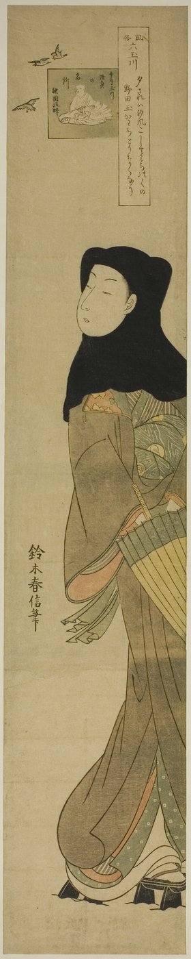 Der Juwelenfluss der Regenpfeifer (Chidori no Tamagawa), aus der Serie "Sechs Juwelenflüsse in Volksbräuchen (Fuzoku Mu Tamagawa)" von Suzuki Harunobu