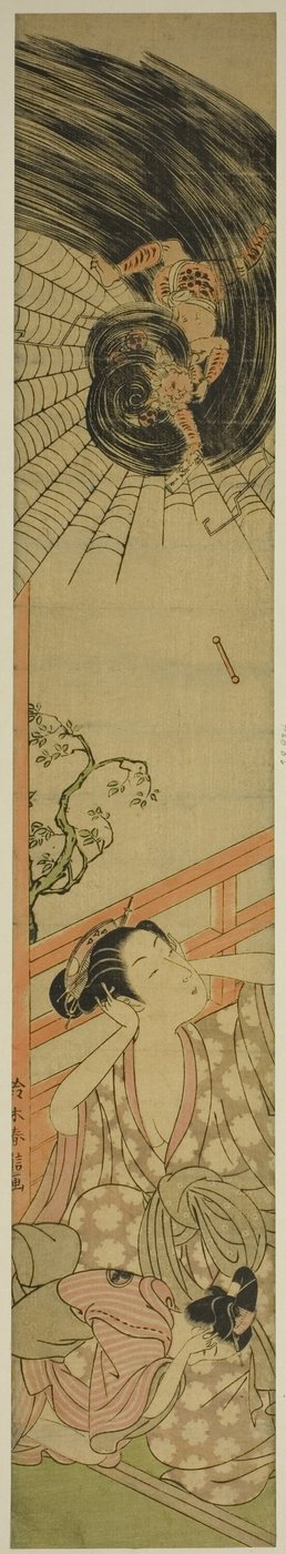 Der getroffene Donnergott überbringt einen Liebesbrief an eine Kurtisane von Suzuki Harunobu