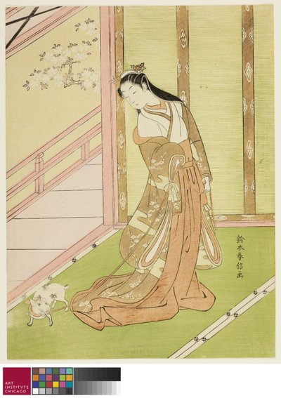 Die dritte Prinzessin und ihre Hauskatze, ca. 1767/68 von Suzuki Harunobu