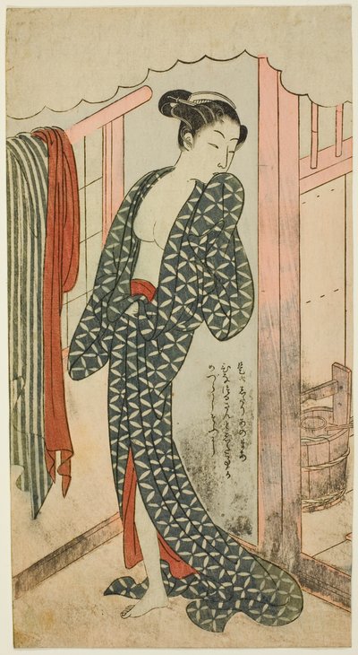 Frau in einem Badehaus von Suzuki Harunobu