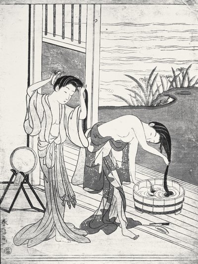 Junge Frauen bei ihrer Toilette von Suzuki Harunobu