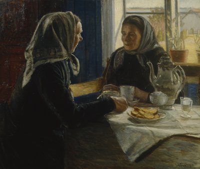Zwei Frauen trinken Kaffee von Sven Jorgensen