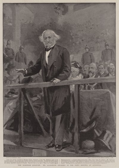 Eine armenische Frage, Mr. Gladstone spricht auf der Stadtversammlung in Liverpool von Sydney Prior Hall