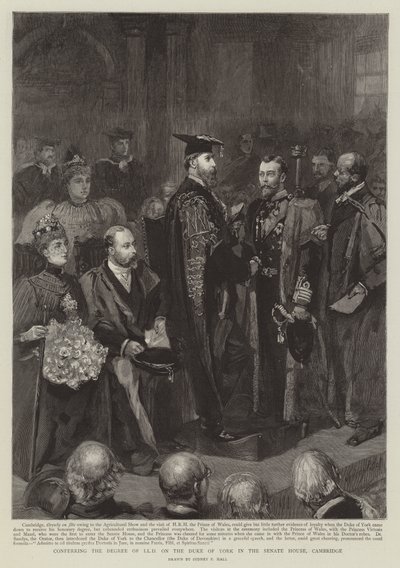 Verleihung des LLD-Grades an den Herzog von York im Senatshaus, Cambridge von Sydney Prior Hall