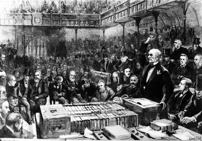 Home Rule Debatte im House of Commons - Gladstones Schlusswort, Illustration aus 