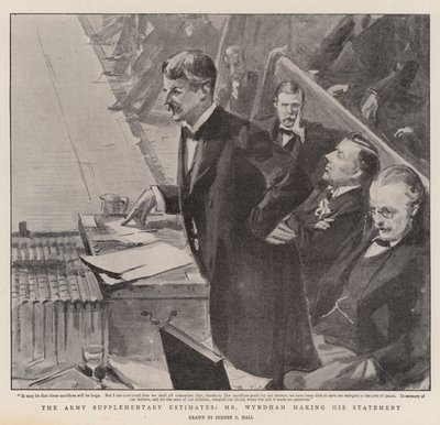 Die Armeezusatzschätzungen, Herr Wyndham macht seine Erklärung von Sydney Prior Hall