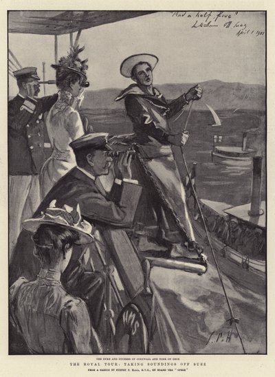 Die königliche Tour, Lotungen vor Suez von Sydney Prior Hall