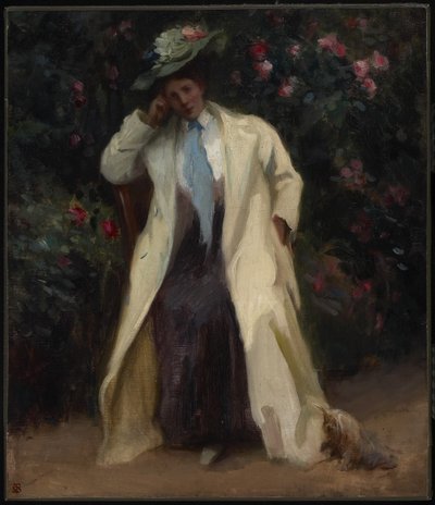 Dame mit einem Hund von Sydney Strickland Tully