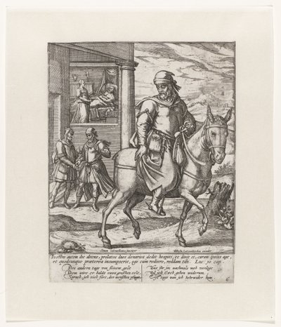 Der barmherzige Samariter bezahlt den Wirt (Gleichnis vom barmherzigen Samariter) von Symon Novelanus