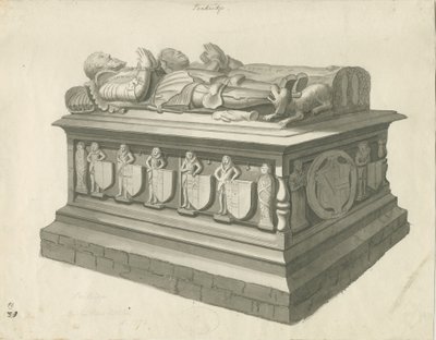 Penkridge Church - Grab von [Sir Edward Littleton]: Sepia-Zeichnung, undatiert [spätes 18. Jahrhundert] von T Carter