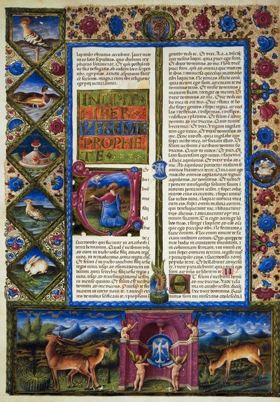 Incipit aus dem Buch Jeremia, aus Band II der Bibel von Borso d