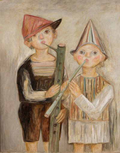 Jungen mit Flöten von Tadeusz Makowski