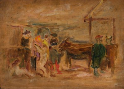 Figürliche Szene mit Eseln von Tadeusz Makowski