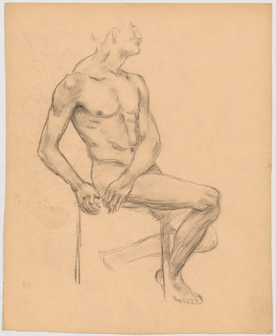 Aktstudie eines sitzenden Mannes von Tadeusz Makowski